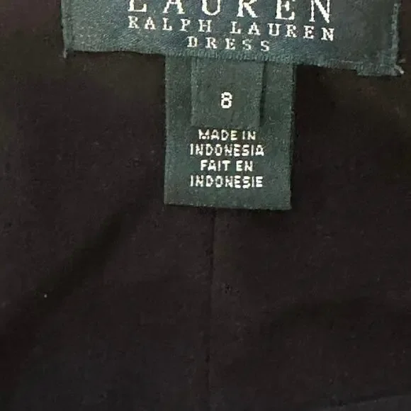 Lauren Ralph Lauren Black White Sheath Dress | Women S | Colorblock Midi - Picture 9 of 9